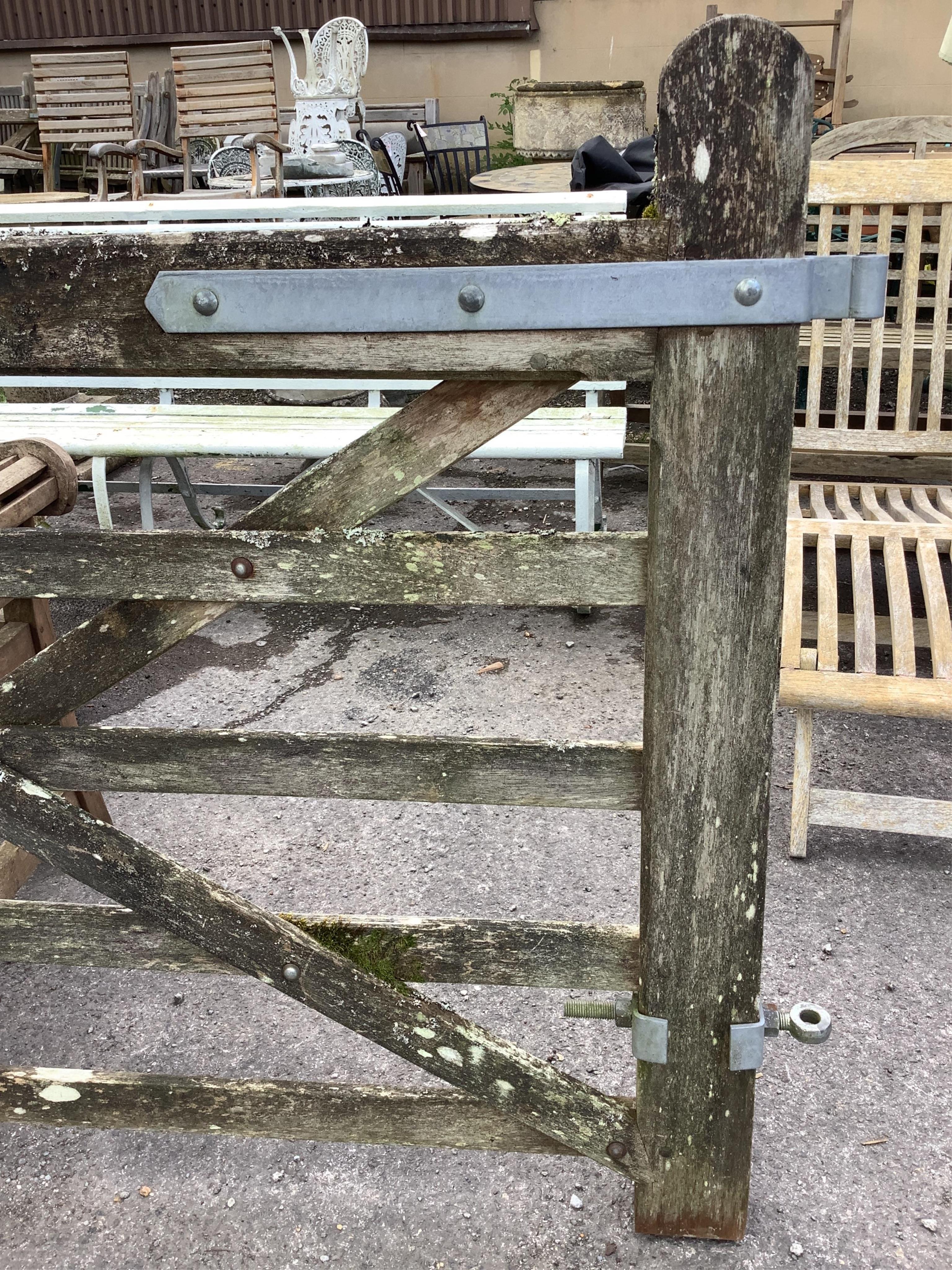 A pair of 10ft Biddenden hardwood gates with galvanised mounts